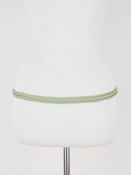 Lime Green Thin Woven Leather Belt | High, Mid & Low Waist | Size Fits S/M/L