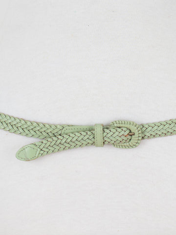 Lime Green Thin Woven Leather Belt | High, Mid & Low Waist | Size Fits S/M/L