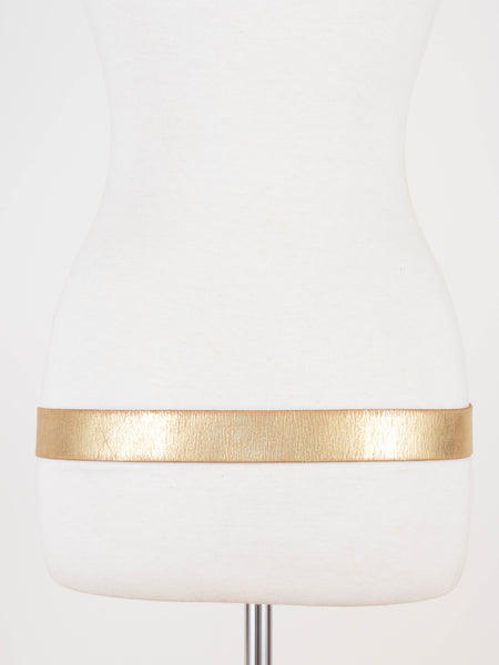 Y2K Low Waist Gold Metallic GUESS Leather Belt | Size Fits M-L