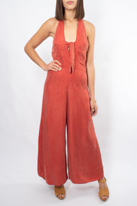 Burnt Orange Wide Leg Jumpsuit - Size XS/S