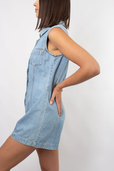 Denim Playsuit in Light Blue - Size M